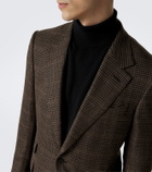 Tom Ford Houndstooth wool, silk, and linen blazer