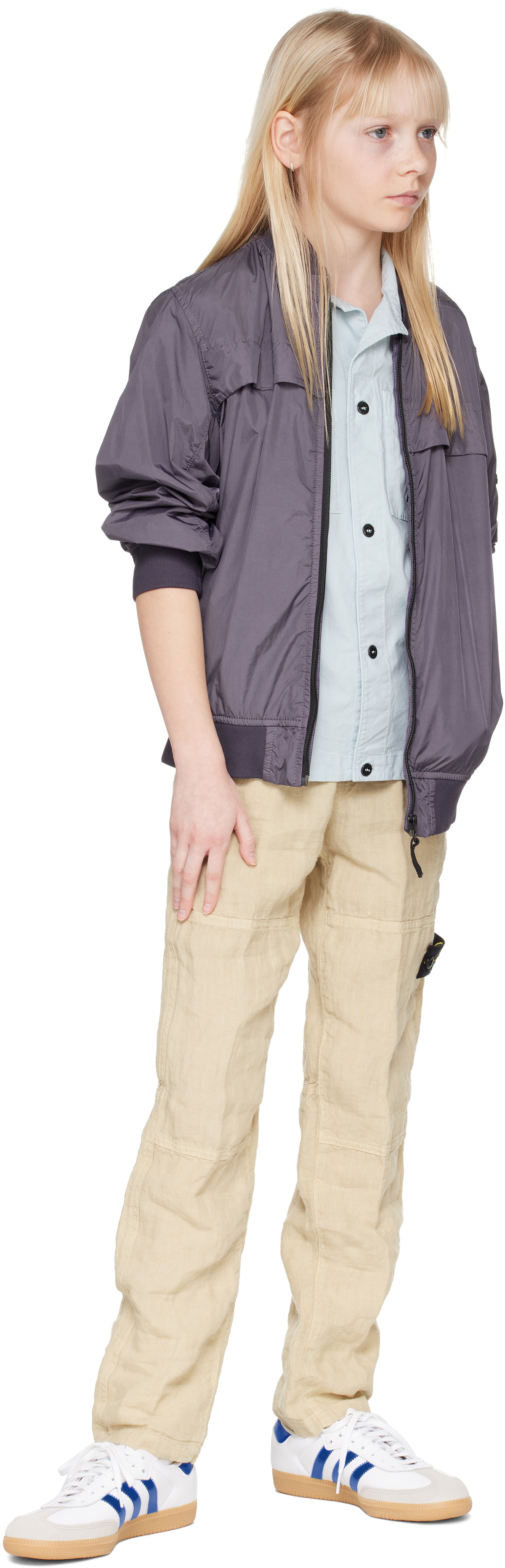 Stone Island Junior Kids Beige 3100002 Linen Trousers
