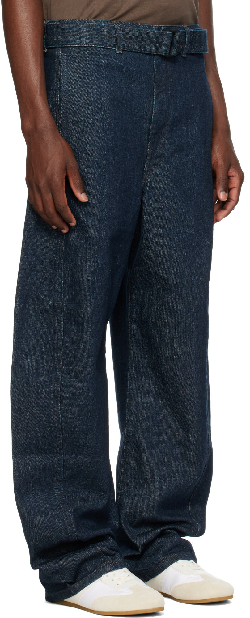 LEMAIRE Blue Twisted Belted Jeans