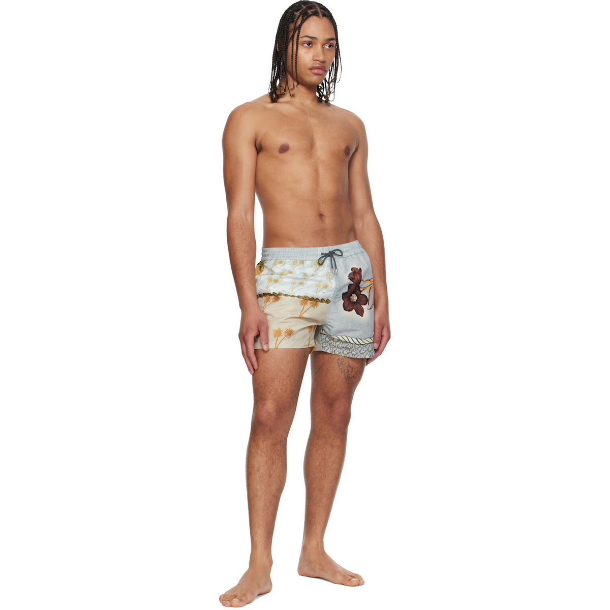 Paul Smith Blue & Yellow Textile Mix Swim Shorts