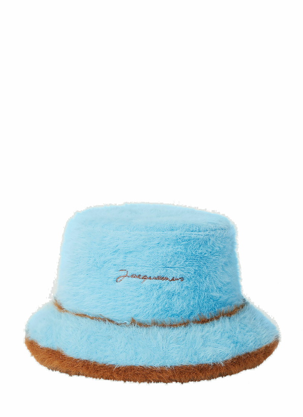 Photo: Le Bob Neve Fluffy Bucket Hat in Light Blue