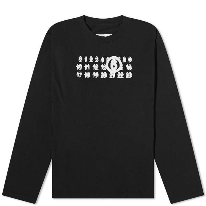 Photo: MM6 Maison Margiela Men's Long Sleeve Triple Logo T-Shirt in Black