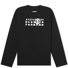 MM6 Maison Margiela Men's Long Sleeve Triple Logo T-Shirt in Black