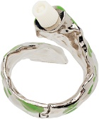 Acne Studios Green & Silver Tube Bracelet