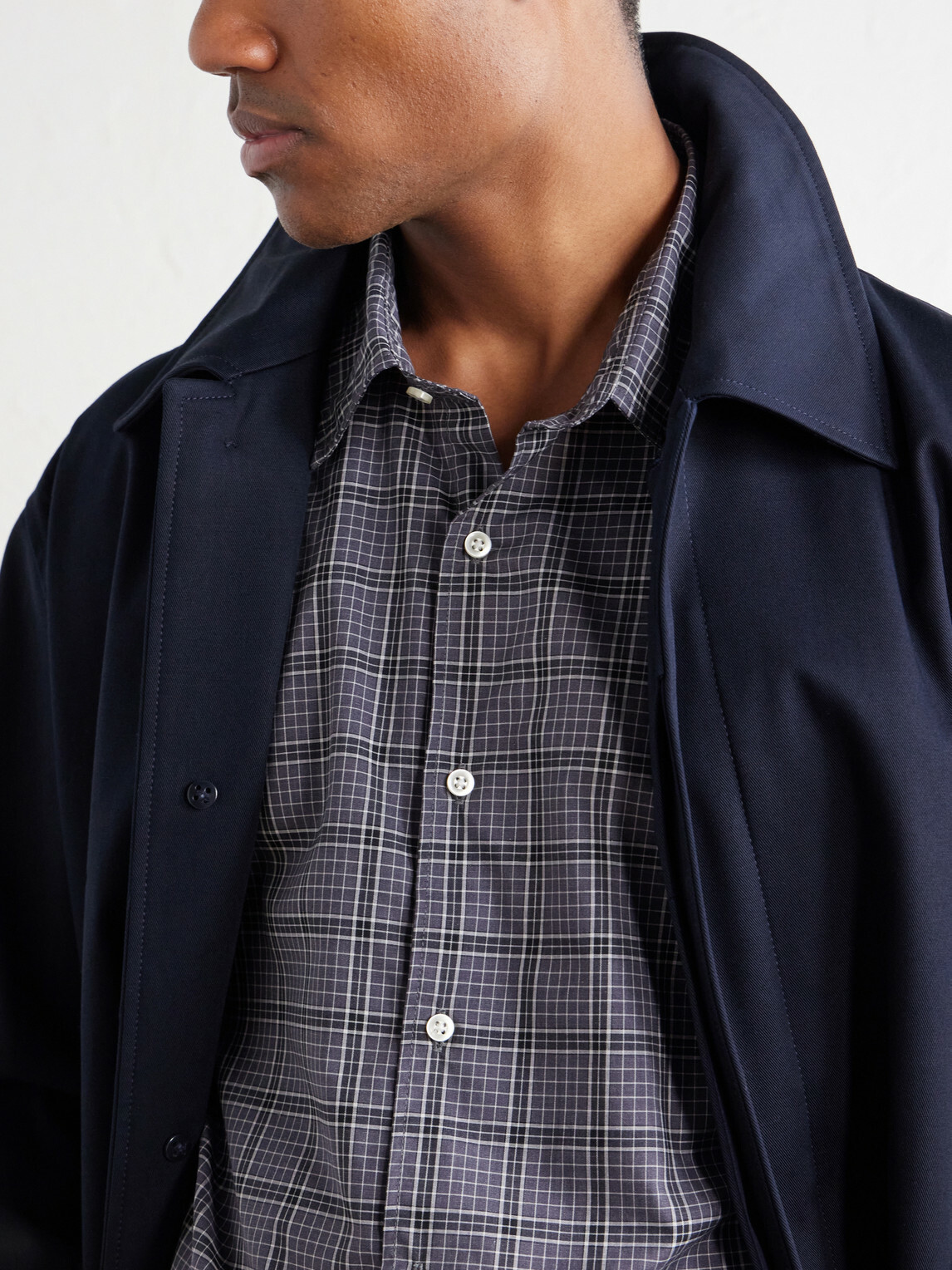 Officine Générale - Giacomo Checked Cotton Shirt - Gray
