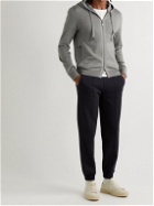Brioni - Stretch Cotton, Cashmere and Silk-Blend Zip-Up Hoodie - Gray