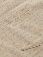 Entireworld - Striped Recycled Slub Cotton-Jersey T-Shirt - Neutrals