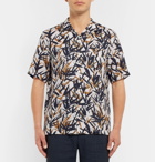 Theory - Daze Camp-Collar Printed Linen Shirt - Navy