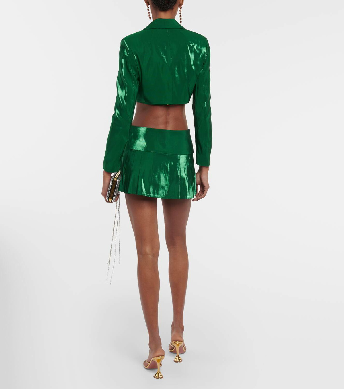 Miss Sohee Silk lamé miniskirt