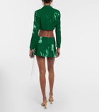 Miss Sohee Silk lamé miniskirt