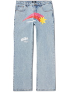 MSFTSrep - Straight-Leg Printed Jeans - Blue