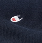 Champion - Logo-Embroidered Fleece-Back Cotton-Blend Jersey Sweatshirt - Blue