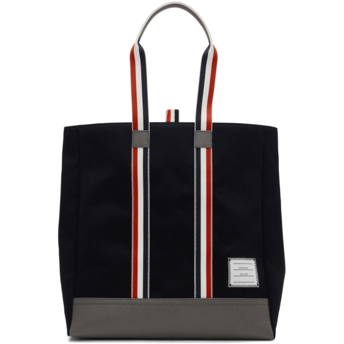 Photo: Thom Browne Navy Unstructured Tote