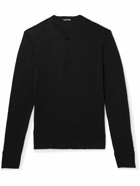 TOM FORD - Silk and Cotton-Blend Henley Sweater - Black