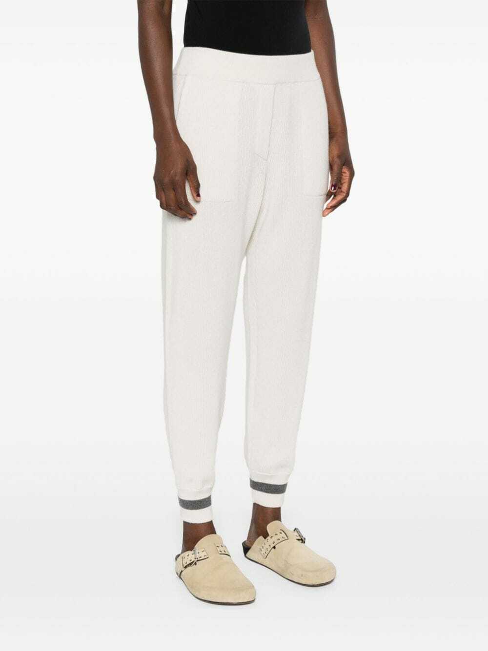 Brunello Cucinelli Beige Cashmere Athletic Pants