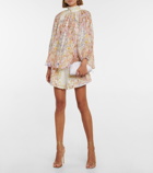 Zimmermann - High-waisted floral linen shorts