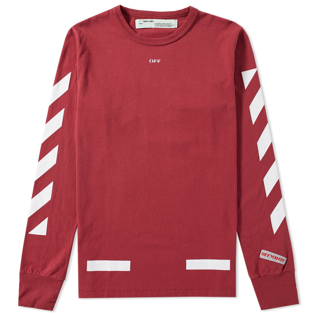 screech Opstå Surrey Off-White Diagonal Brushed Long Sleeve Tee Off-White