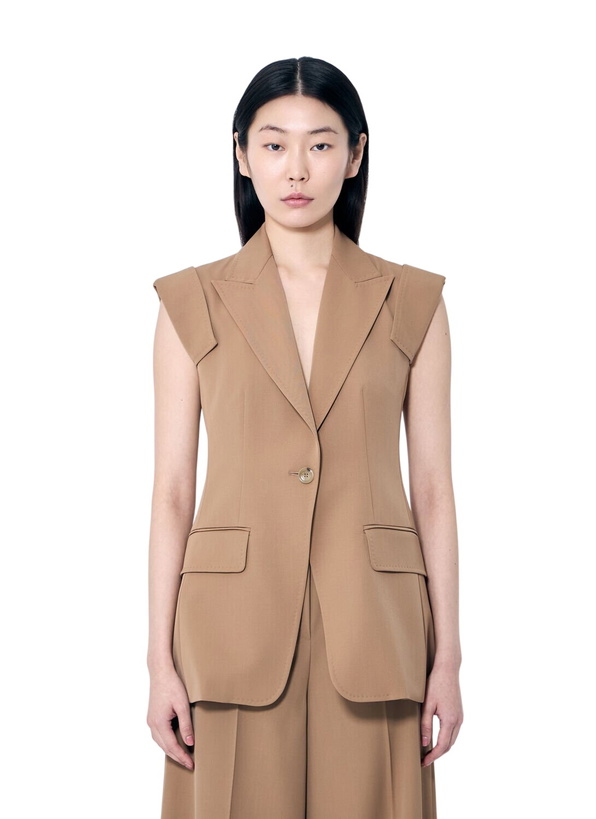 Photo: Max Mara Sleeveless Gabardine Jacket