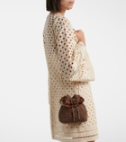 Jimmy Choo Bon Bon Small raffia-effect bucket bag