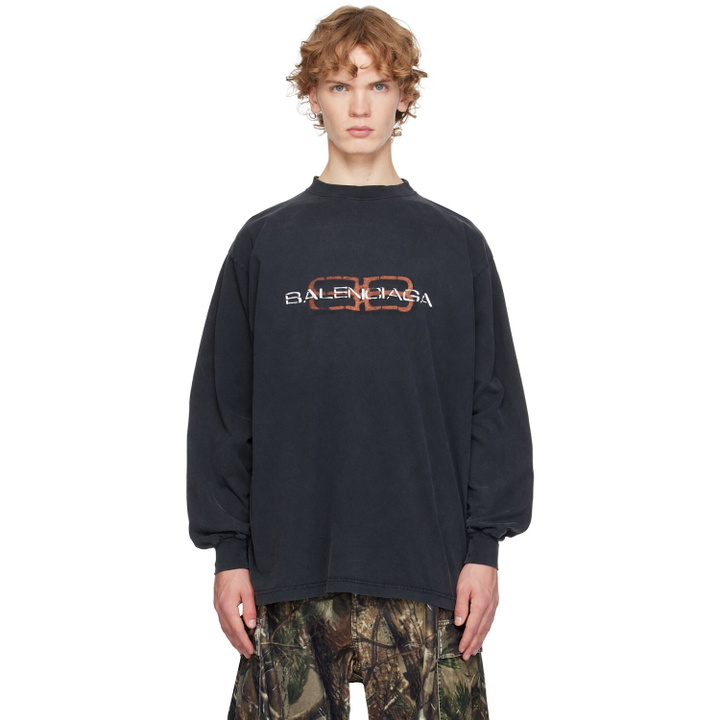 Photo: Balenciaga Black 'BB' Stencil T-shirt