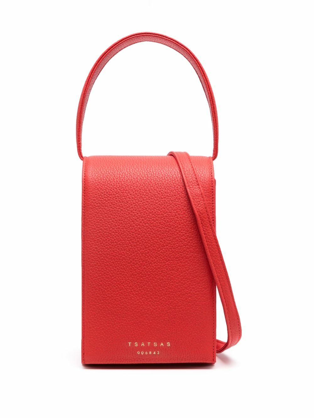 Tsatsas Red Malva Leather Tote Bag