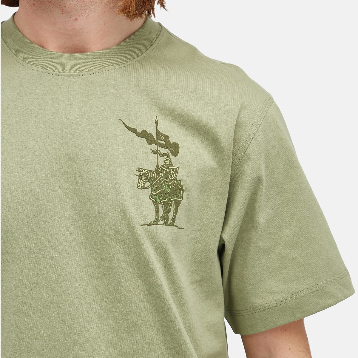 【送料&関税込】Burberry Beige Micro Knight Logo T-shirt Burberry Logo Cotton T-Shirt | Saks Fifth Avenue