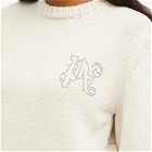 Palm Angels Women's Monogram Stud Sweater in White
