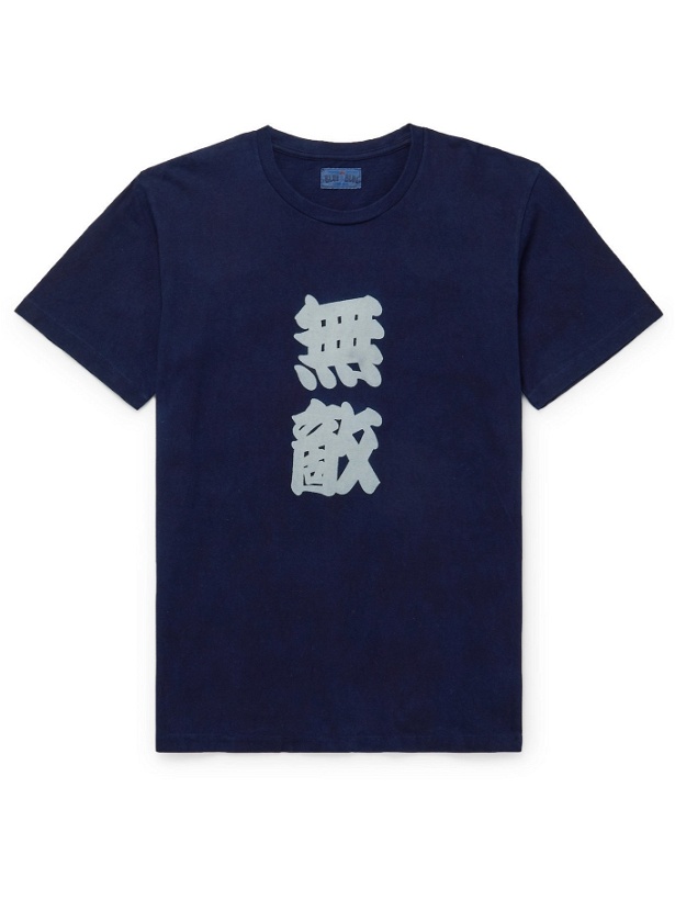 Photo: BLUE BLUE JAPAN - Printed Cotton-Jersey T-Shirt - Blue - M