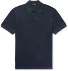 Ermenegildo Zegna - Slim-Fit Cotton-Piqué Polo Shirt - Men - Navy