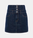 Re/Done Corset denim high-rise miniskirt