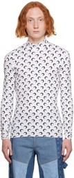 Marine Serre White Second Skin Turtleneck