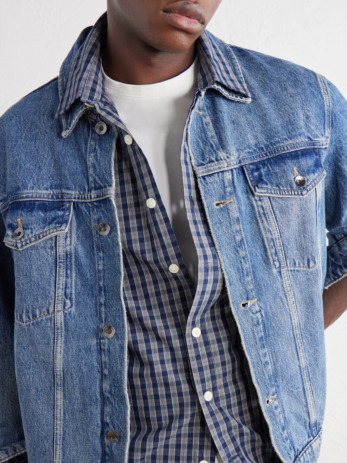 NN07 - Deon 50035 Checked Woven Organic Cotton Shirt - Blue