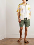 Frescobol Carioca - Felipe Straight-Leg Linen and Cotton-Blend Drawstring Shorts - Green