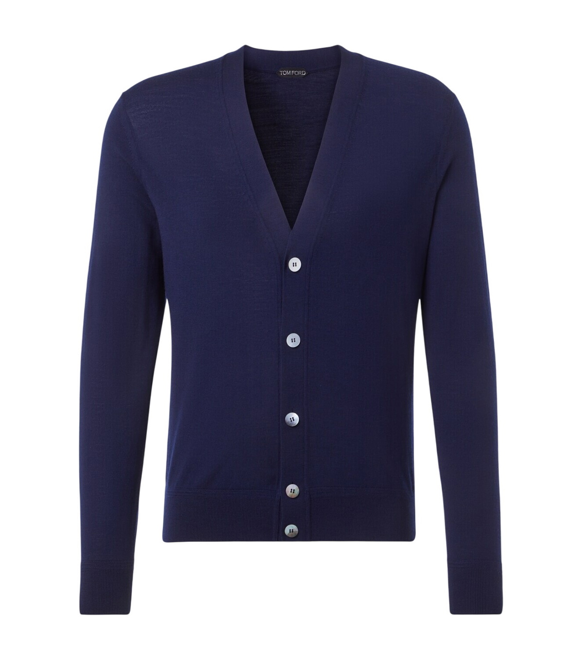 TOM FORD アイボリー カーディガン TOM FORD - Ribbed Wool and Cashmere-Blend Half-Zip Sweater - Gray