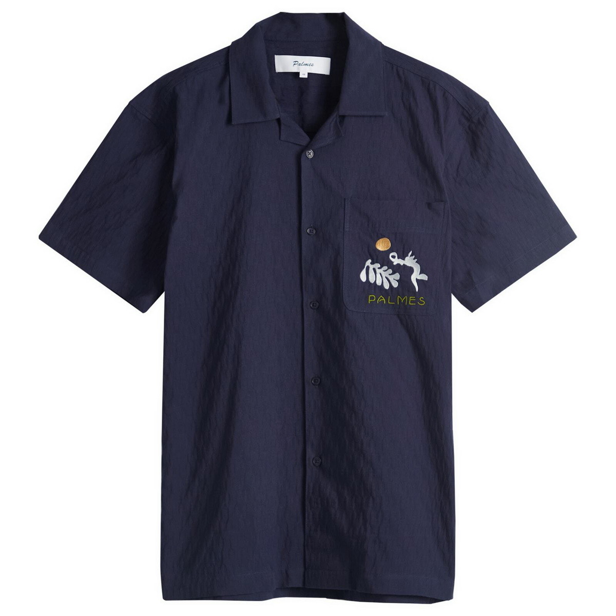 Palmes Men's Garden Short Sleeve Shirt in Dark Blue