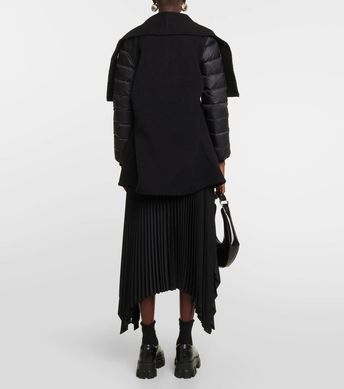 Moncler Wool-blend down-paneled cape
