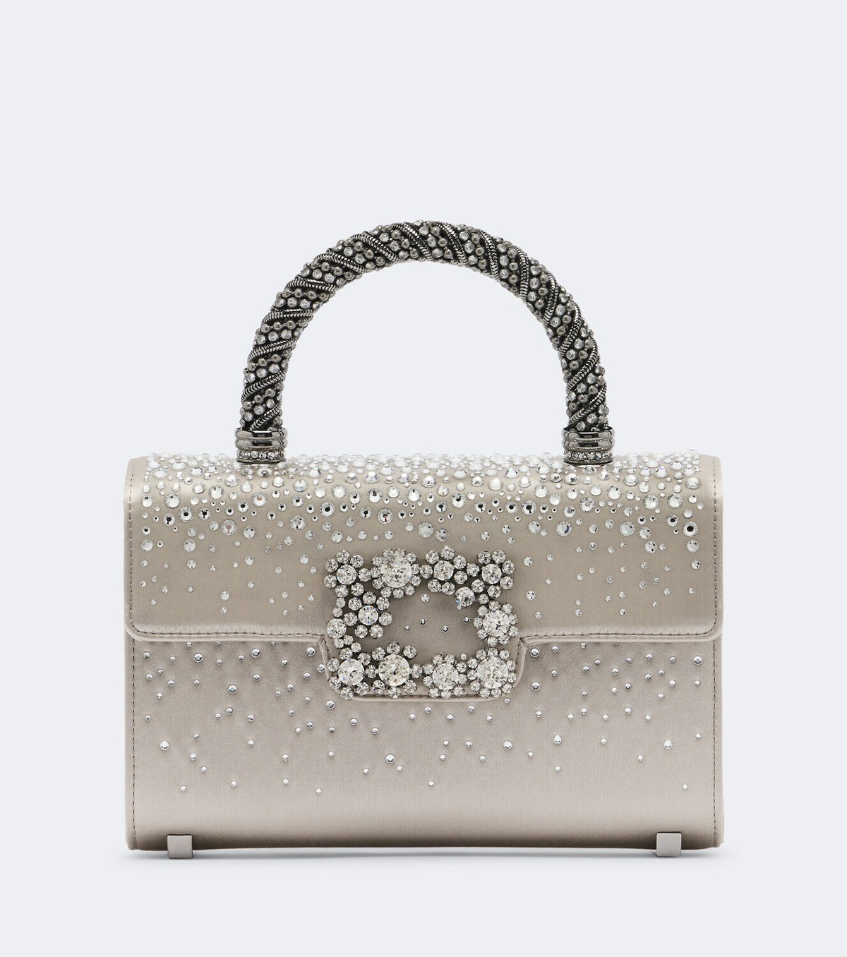 Roger Vivier Envelope embellished satin top-handle bag