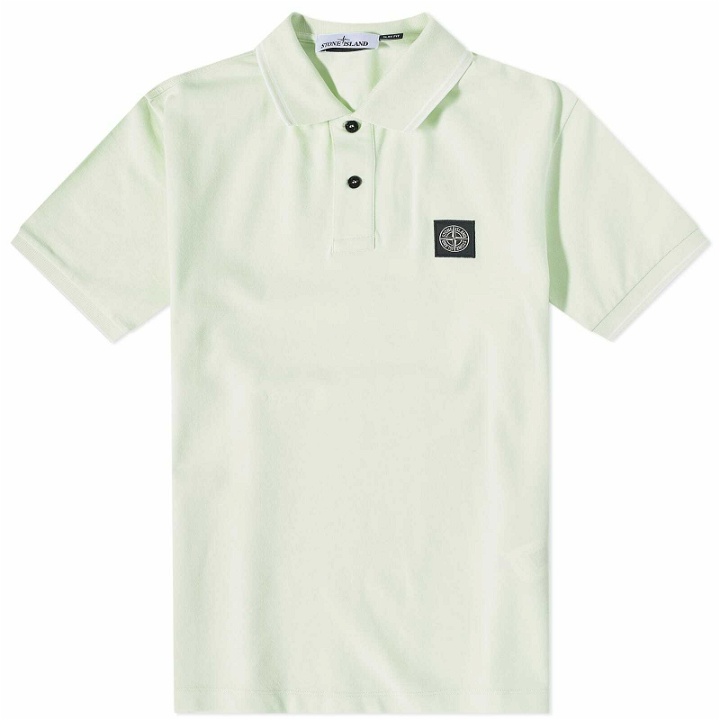Photo: Stone Island Men's Patch Polo Shirt in Light Green