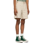BEAMS PLUS Off-White Twill Cut-Off Shorts