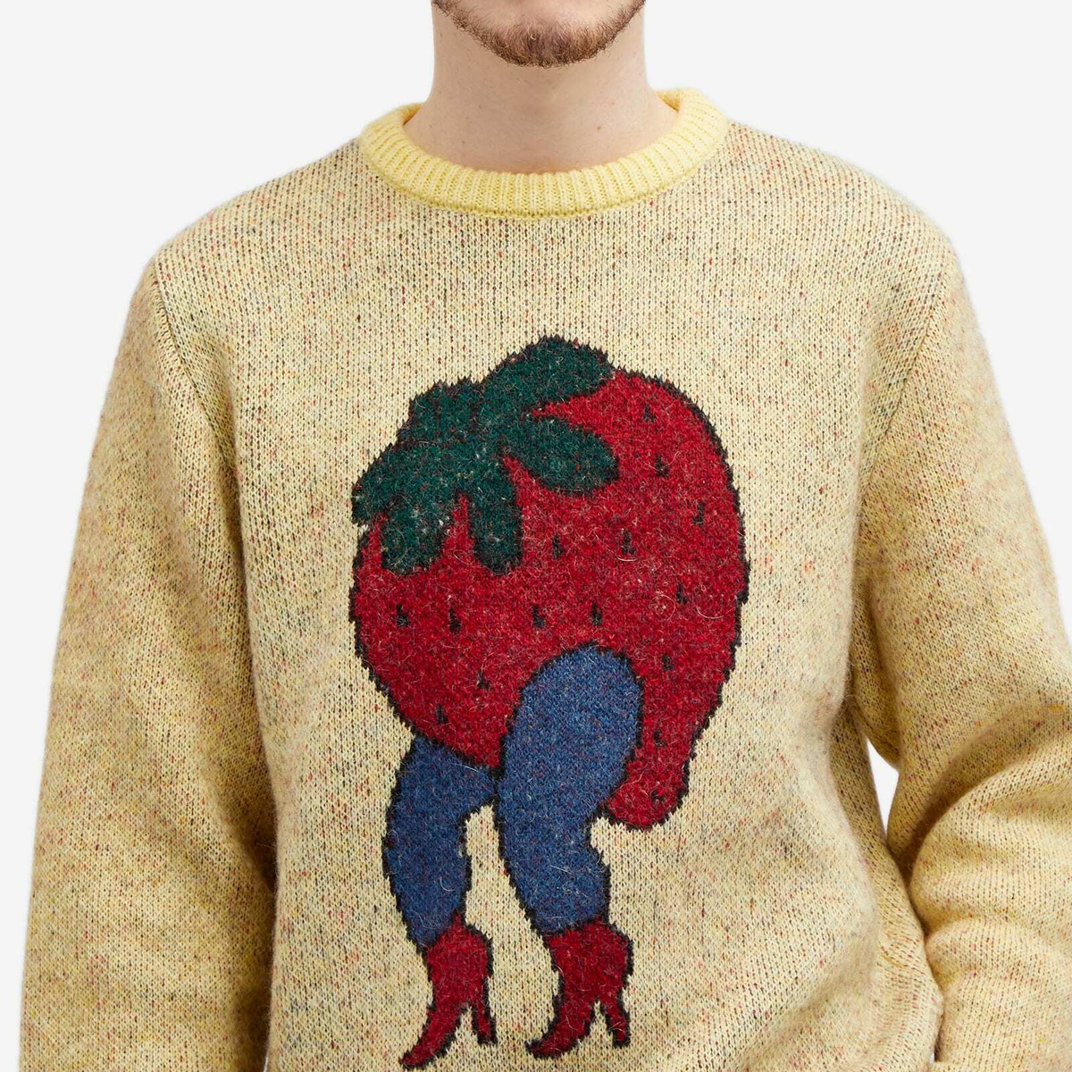 By Parra Men's Stupid Strawberry Jumper in Yellow