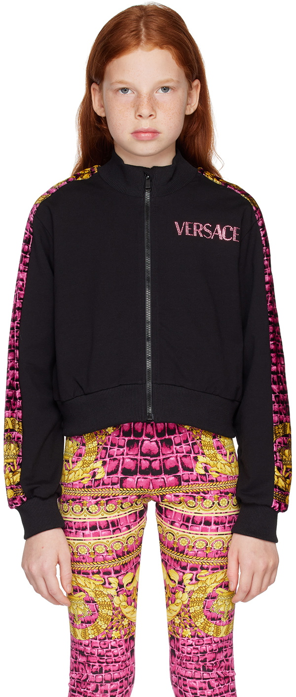 Versace Kids Black Baroccodile Sweatshirt Versace