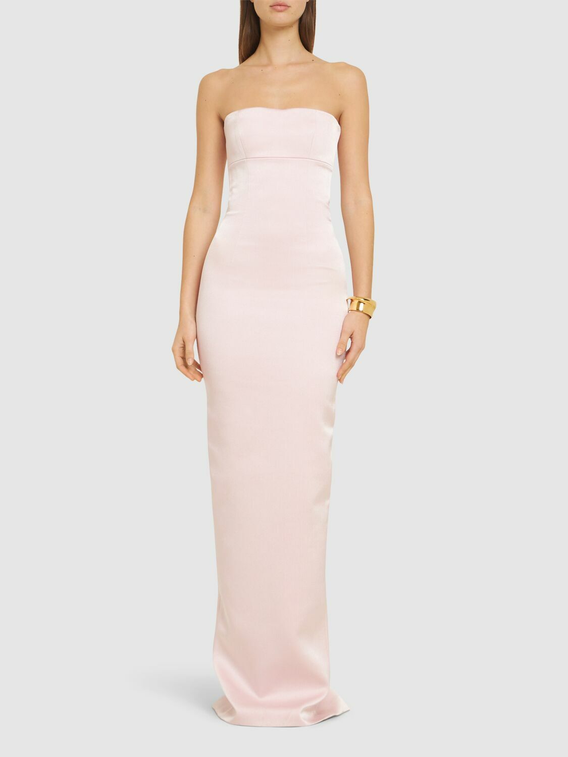 monot pink dress Monot Off-Shoulder Floor-Length Gown In Pink