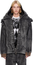 Y/Project Black Velcro Denim Jacket