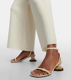 Loewe Petal Brush Heel leather sandals