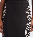 Cala de la Cruz Bruna printed linen maxi skirt