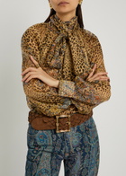 Etro Reversible Braided Suede Belt Brown