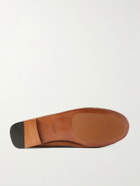 Versace - Logo-Embellished Leather Penny Loafers - Brown