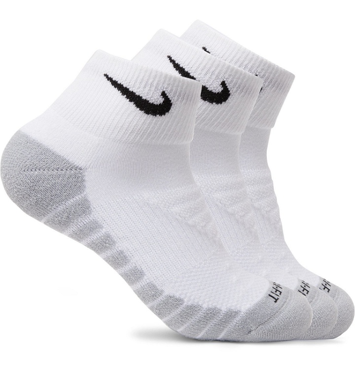 Photo: Nike Training - Three-Pack Everyday Max Cushion Dri-FIT Socks - White