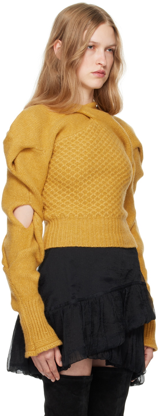 Kiko Kostadinov Yellow Dendra Cabled Sweater