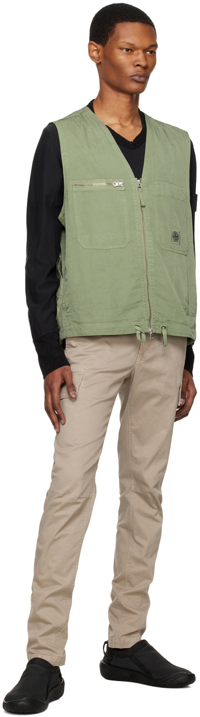 Stone Island Green Garment-Dyed Vest Stone Island